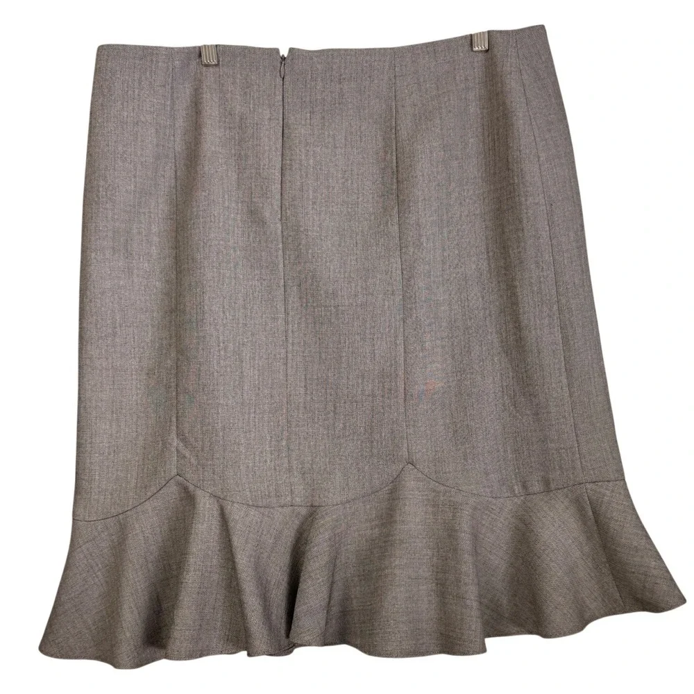 Isabella Suits Grey Trumpet Ruffle Hem Midi Skirt Size 18 Office Professional